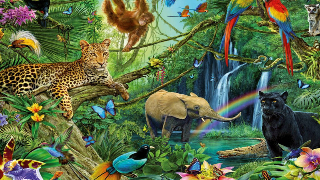 Colorea la selva: descubre qué animales puedes pintar