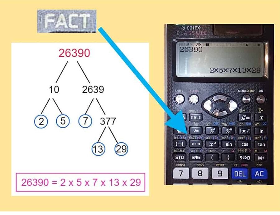 una imagen con numeros primos y una calculadora
