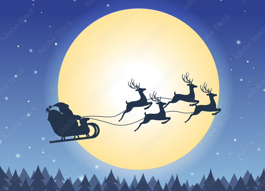 El mágico sonido de Santa Claus dejando regalos en la noche