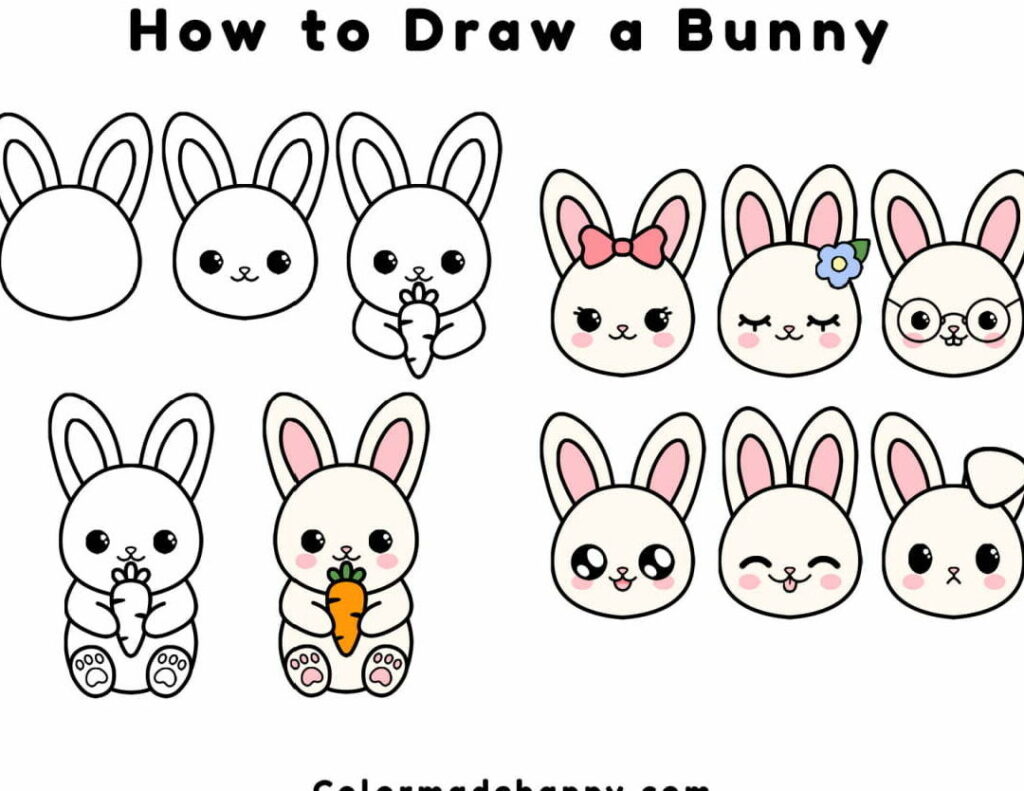 Aprende a dibujar una cara de conejo fácilmente